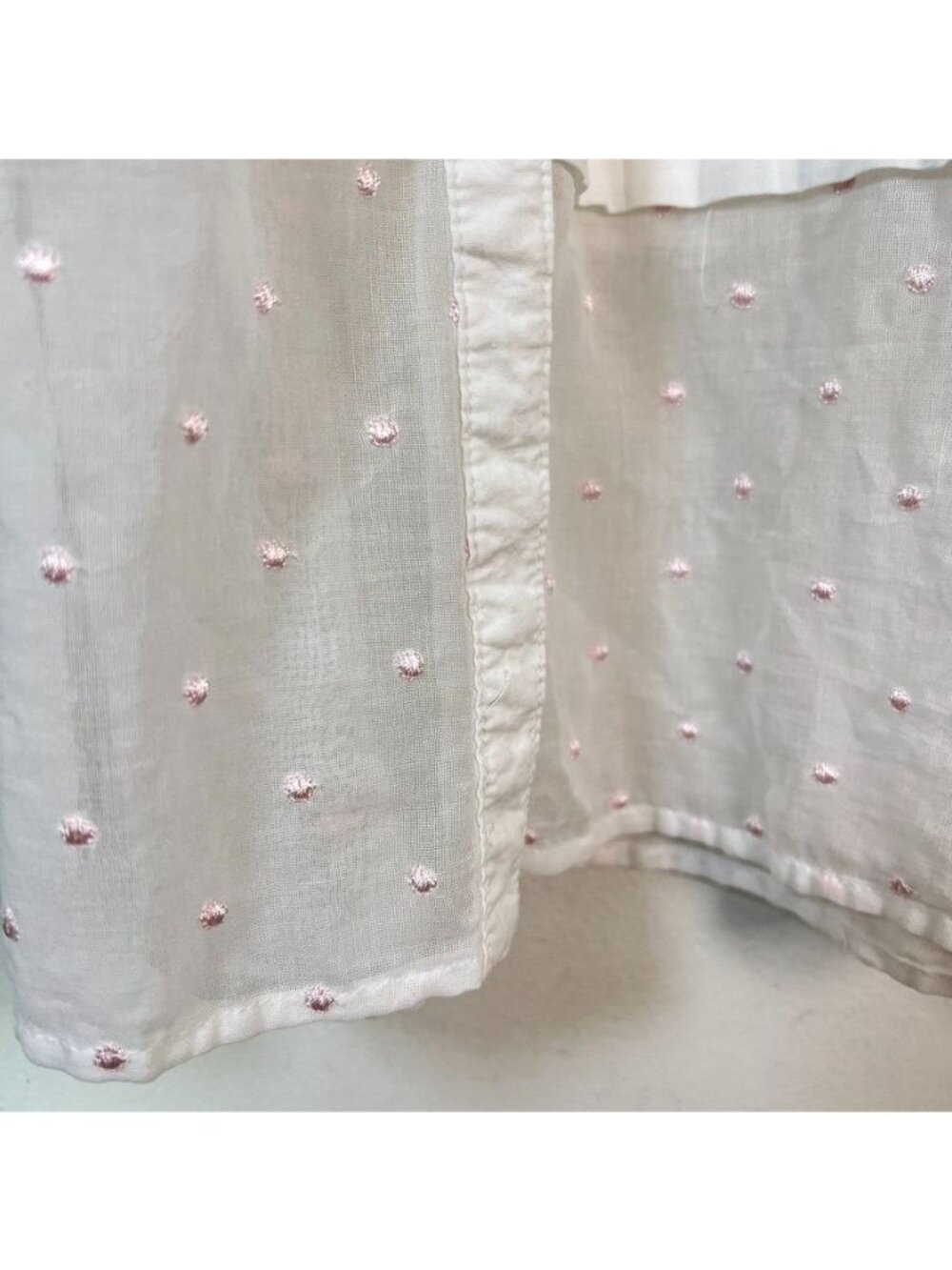 VTG Eileen West Traditional Nightgown Sz S White Pink Swiss Dot Lace Cottagecore - Picture 6 of 13